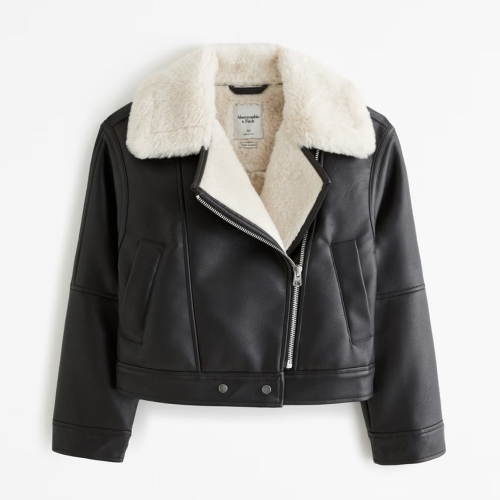 Abercrombie and Fitch leather jacket 🖤